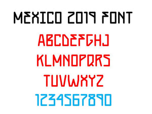 Mexico 2019 2020 Font for black jersey AND NEW WHITE JERSEY
