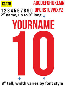 20 players set of 4" numbers - choose your color and font -