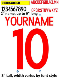 20 players set of 6" numbers set - choose your color and font -